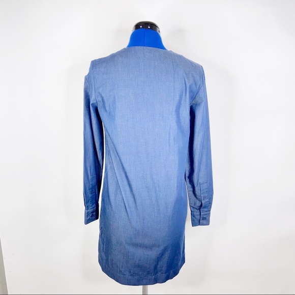 Kate Spade Blue Chambray Wrap Long Sleeve Dress - Picture 2 of 9